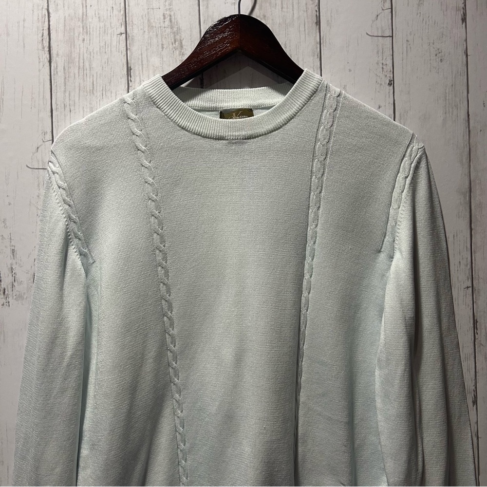 Calvin Klein CK Khakis 100% Cotton Sweater Boxy Knit Brown Y2K Mens Large